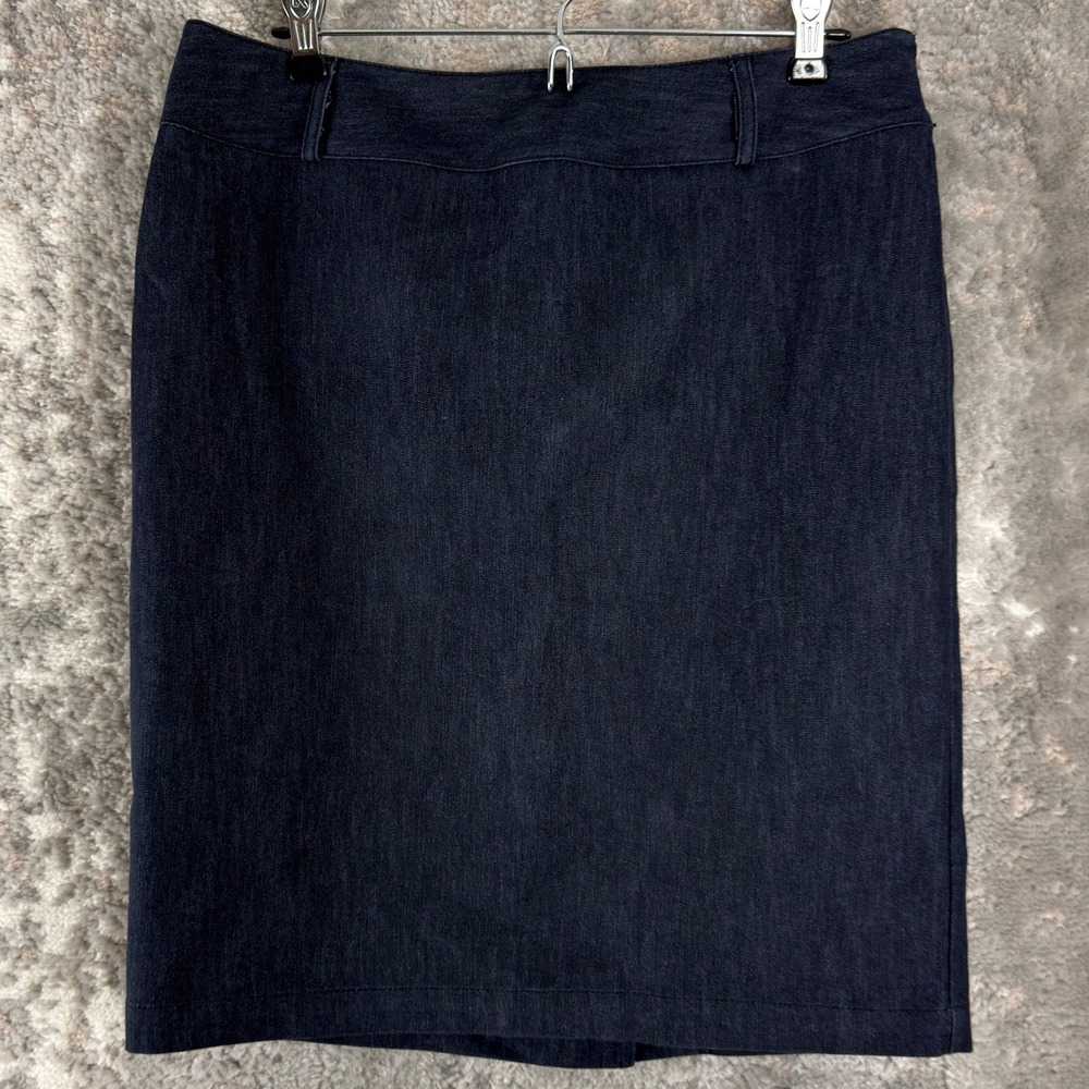 Apt. 9 Size 10 Stretch Denim Pencil‎ Career Skirt Dark Blue Women